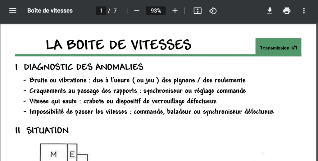 Boite de Vitesses PDF